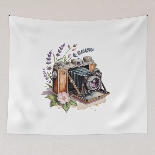 Item preview, Watercolor Camera Floral designed and sold by Roya10.