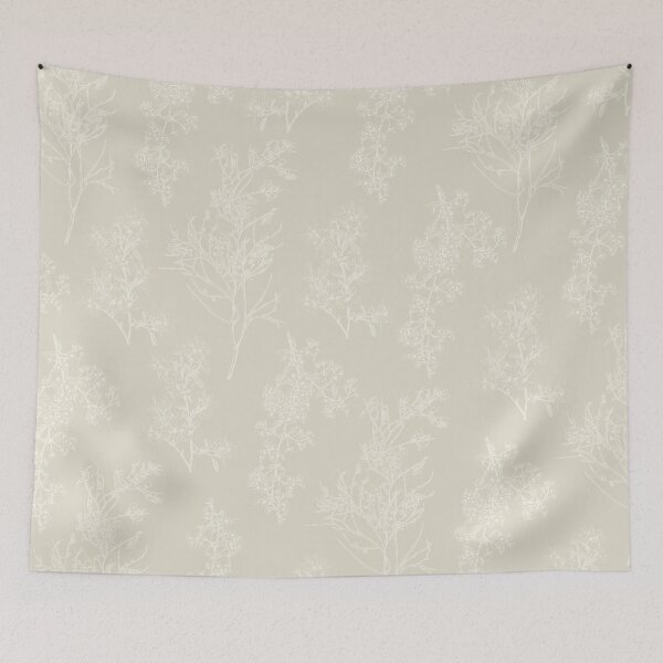Item preview, Botanical Cottage Floral Pattern in Light Mushroom Beige and Cream designed and sold by kierkegaard.