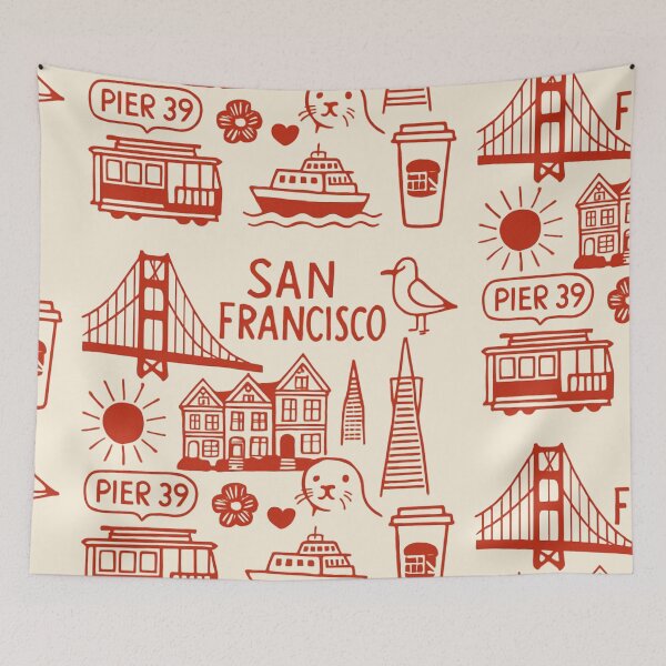 Item preview, San Francisco City Doodles – Travel Aesthetic Design designed and sold by GracefulPODshop.