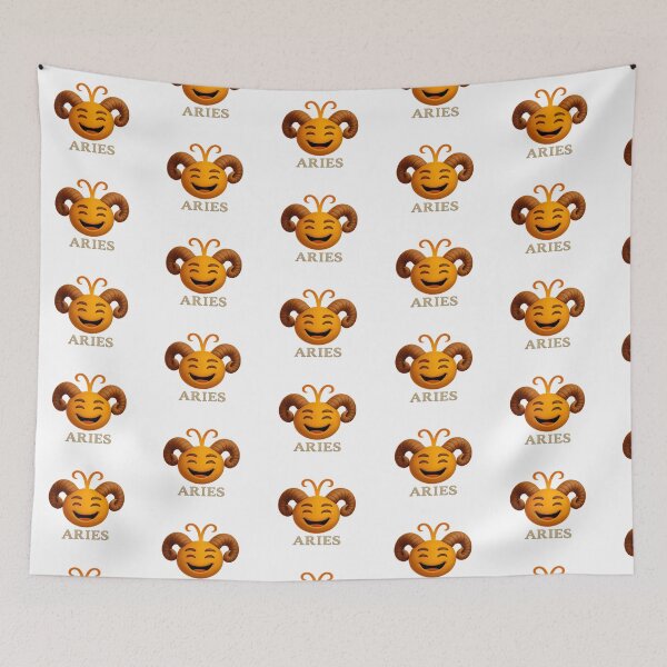 Item preview, Funny and expressive Aries emoji – adorable and funny 3D design designed and sold by ArteJorge48.