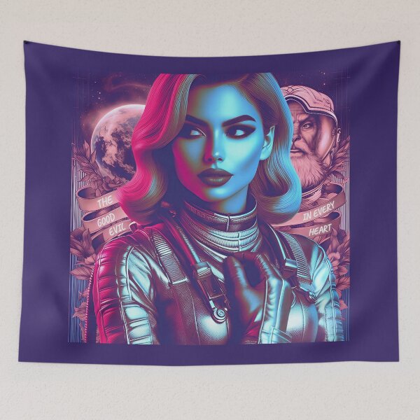 Item preview, Retro Space Lady Neon Heart designed and sold by Voodoo Store Paranormal Collections.