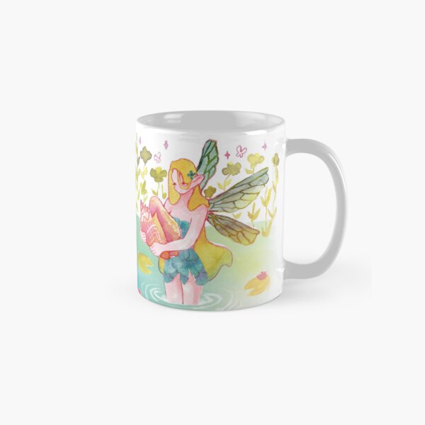 Item preview, Water Fairy in a Pond Mug - Fantasy Nature Artwork designed and sold by Leila's Doodles.