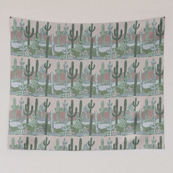 Item preview, Sonoran Saguaros red designed and sold by Tina Bellina Designs.