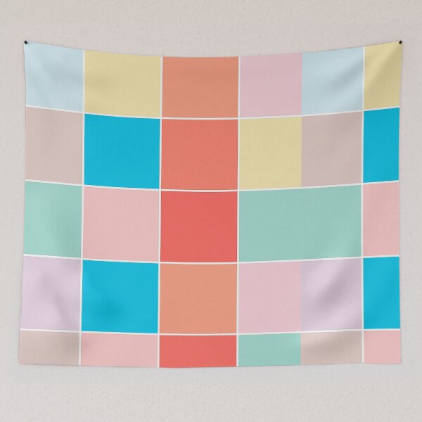 Item preview, Colorful Retro Grid Aesthetic Pattern – Pastel Rainbow Minimalist Design designed and sold by weirdfishes123.