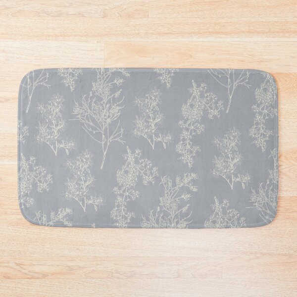 Item preview, Botanical Cottage Floral Pattern in Muted Gray Blue and Cream designed and sold by kierkegaard.