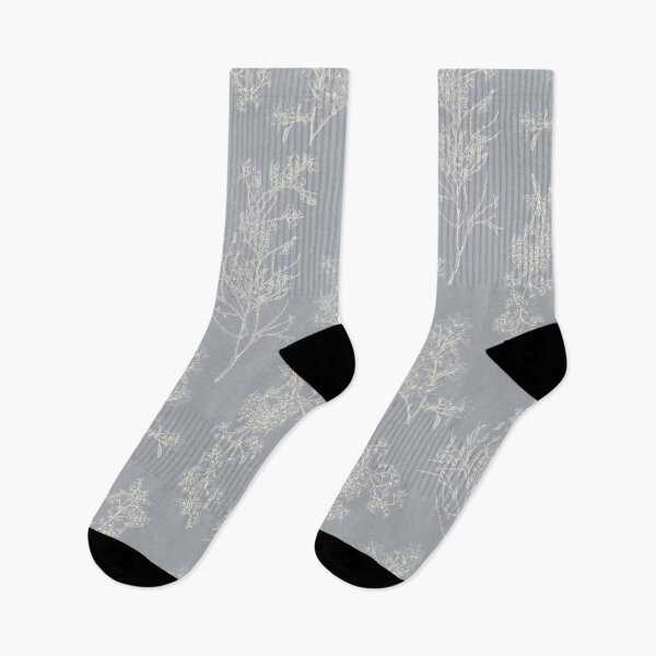 Item preview, Botanical Cottage Floral Pattern in Muted Gray Blue and Cream designed and sold by kierkegaard.