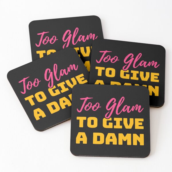 Item preview,  Too Glam to Give a Damn – Bold Pink & Gold Sassy Quote designed and sold by Karma Design.