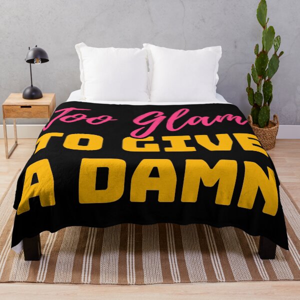 Item preview,  Too Glam to Give a Damn – Bold Pink & Gold Sassy Quote designed and sold by Karma Design.