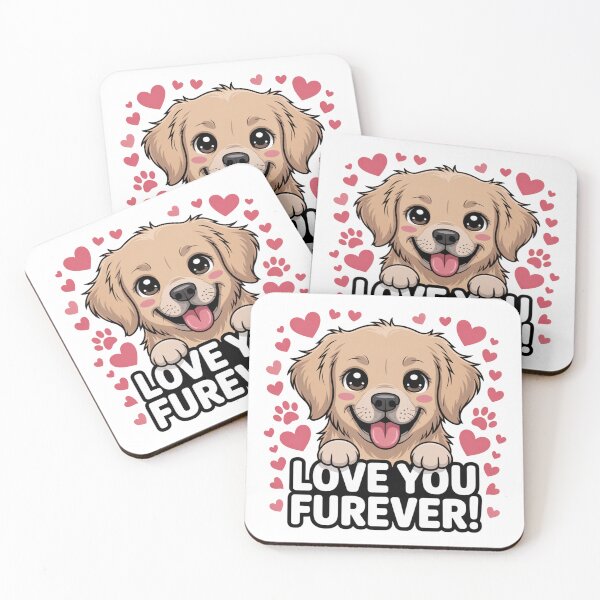 Item preview, Cute Golden Retriever Puppy Love You Furever Dog Lover Gift Design designed and sold by PixelMuse2024.