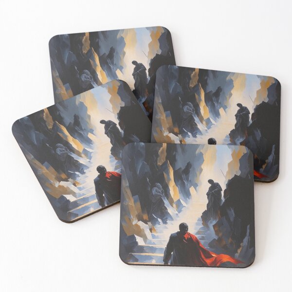 Item preview, Heroic Figure Ascends Mountain Steps designed and sold by Rue Market.