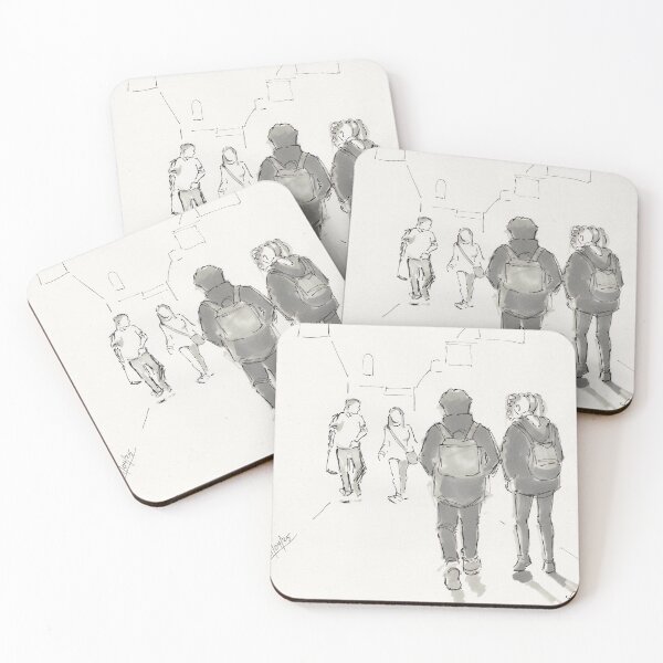 Item preview, People walking through shopping arcade drawing designed and sold by MikeJory.