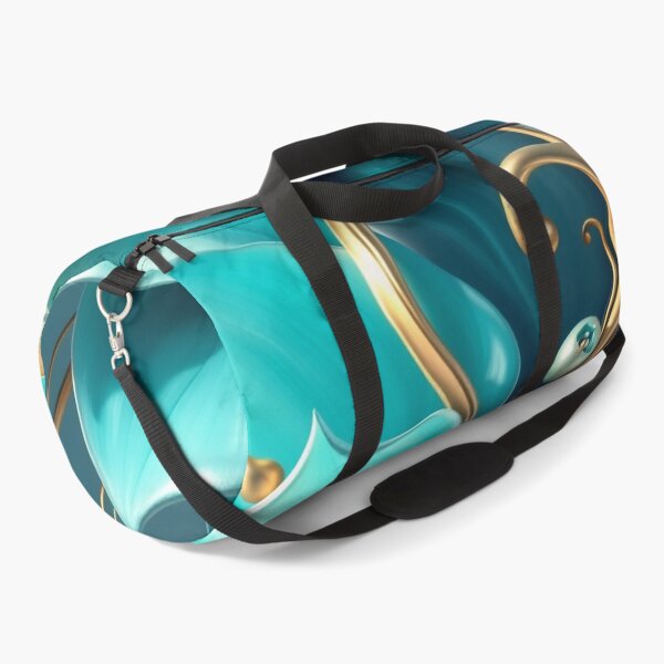 Item preview, Elegant Turquoise & Gold Floral Artwork designed and sold by MiraLumeStudio.