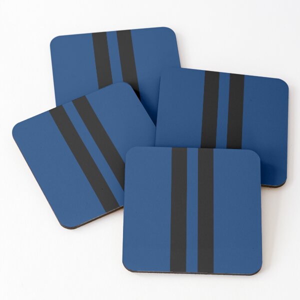 Item preview, Dual Racing Stripes - Large Gap (Black - Guardsmans Blue Background) designed and sold by Racing Stripes Only.