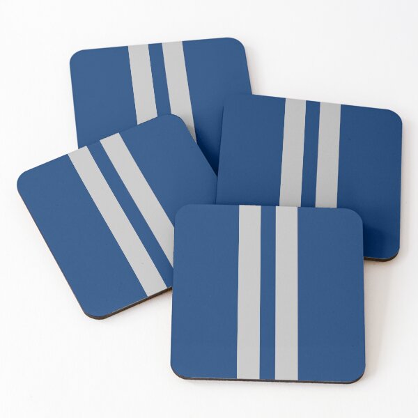 Item preview, Dual Racing Stripes - Large Gap (Light Gray/Silver - Guardsmans Blue Background) designed and sold by Racing Stripes Only.