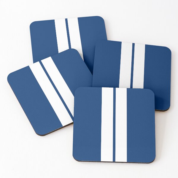 Item preview, Dual Racing Stripes - Small Gap (White - Guardsmans Blue Background) designed and sold by Racing Stripes Only.