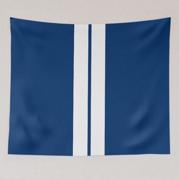 Item preview, Dual Racing Stripes - Small Gap (White - Guardsmans Blue Background) designed and sold by Racing Stripes Only.