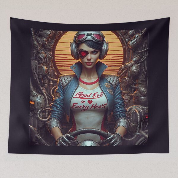 Item preview, Retro Lady Pilot Cyborg designed and sold by Voodoo Store Paranormal Collections.