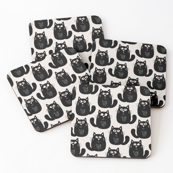 Item preview, Cute Moody Black Cats in Black and White  designed and sold by EliveraDesigns.