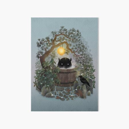 Vista previa del artículo con la obra «Un lugar tranquilo para relajarse: Ilustración de una acogedora bañera en el bosque», diseñado y vendido por littleclyde.