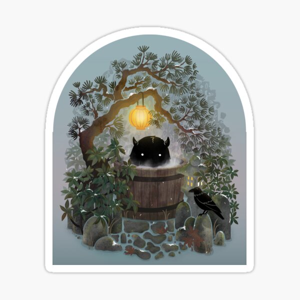 Item preview, A Quiet Spot to Soak – Cozy Forest Tub Illustration designed and sold by littleclyde.