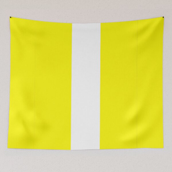 Item preview, Single Racing Stripe (White - Yellow Background) designed and sold by Racing Stripes Only.