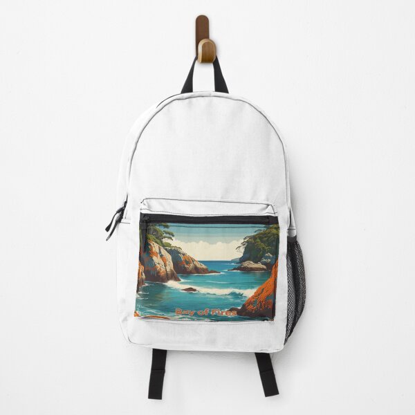 Item preview, Bay of Fires, Tasmania – Retro Coastal Art with Rocks and Orange Vegetation designed and sold by StormArte.