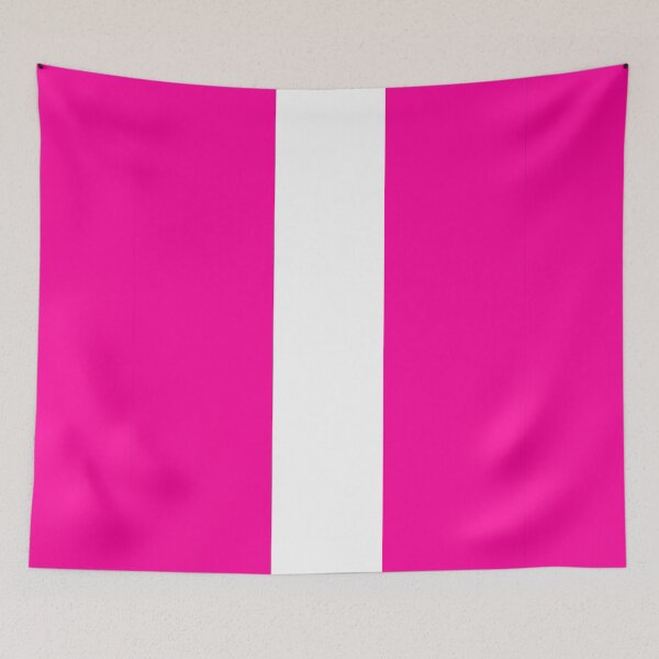 Item preview, Single Racing Stripe (White - Neon Pink Background) designed and sold by Racing Stripes Only.