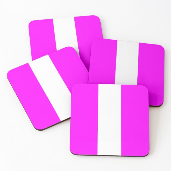 Item preview, Single Racing Stripe (White - Fuchsia Background) designed and sold by Racing Stripes Only.