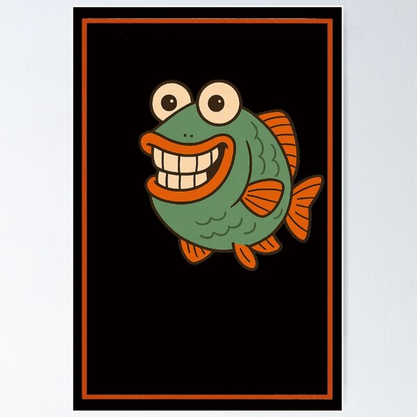 Item preview, Funny Parrot Fish in Retro Style designed and sold by DamioPolArt.