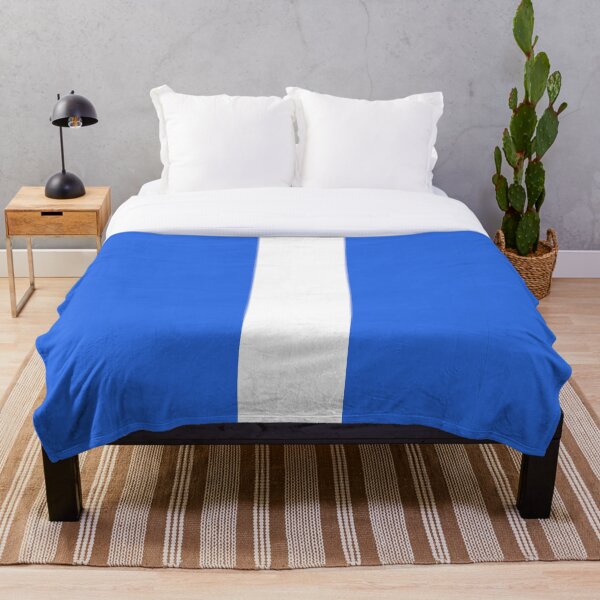 Aperçu de l'œuvre Bande de course unique (blanc - fond bleu roi) créée et vendue par Racing Stripes Only.