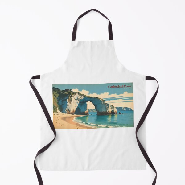 Item preview, Cathedral Cove, New Zealand – Vintage Poster of Beach and Iconic Rock Formation designed and sold by StormArte.