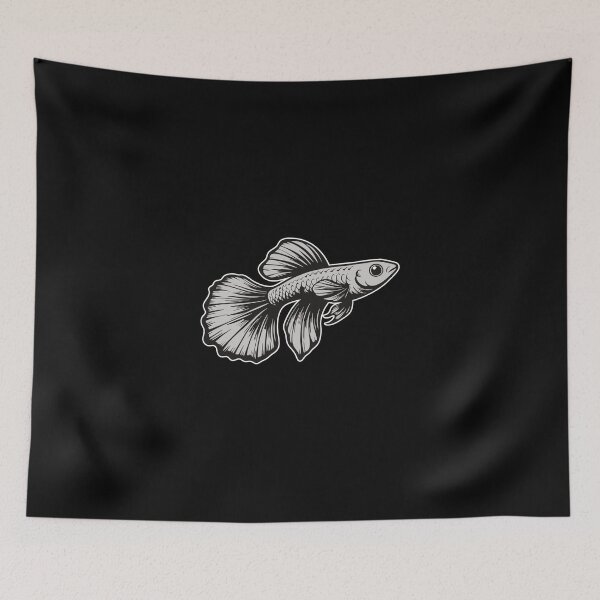Item preview, Silver Guppy – Stylish design for real aquarists designed and sold by RetroMaritalArt.