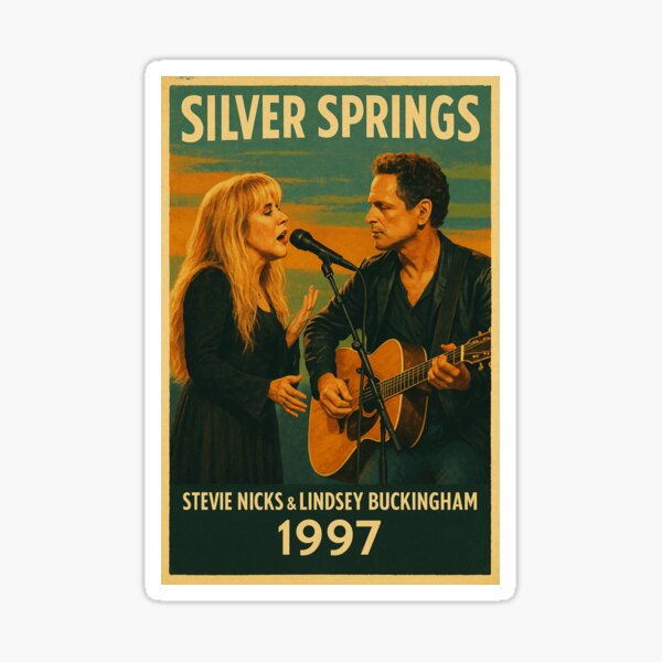 Artikel-Vorschau von Silver Springs 1997 – Stevie Nicks & Lindsey Buckingham Retro-Reiseposter, designt und verkauft von MamaOtter.