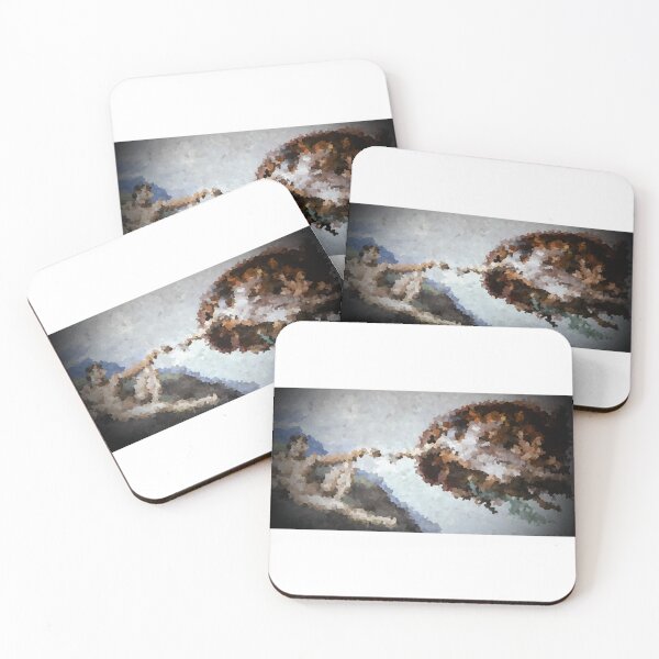 Item preview, michelangelo creation adam parody art renaissance humor mosaic designed and sold by 88DesignStudio.