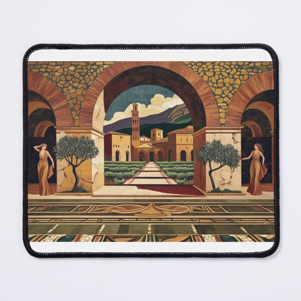 Item preview, Piazza Armerina, Sicily – Classical Mosaic Style with Gardens and Roman Women designed and sold by StormArte.