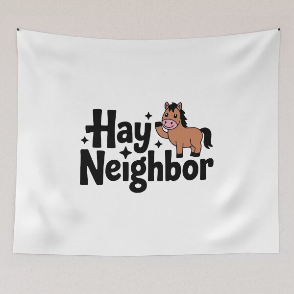 Item preview, Hay Neighbor! Cute Horse Pun designed and sold by PMCreative.