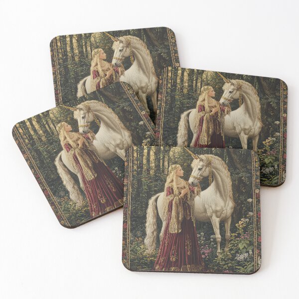 Item preview, Medieval Queen with Unicorn Floral designed and sold by thewandswant.