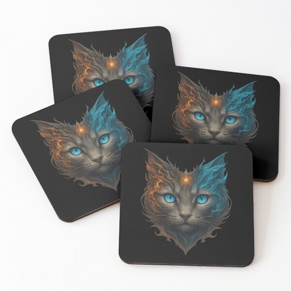 Item preview, Fire and Frost, Fantasy Cat Art designed and sold by ChaosEmporium.