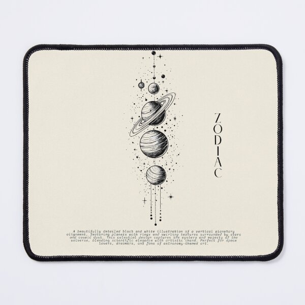 Item preview, Cosmic Planet Alignment – Celestial Line Art Illustration designed and sold by Inkora-Art.