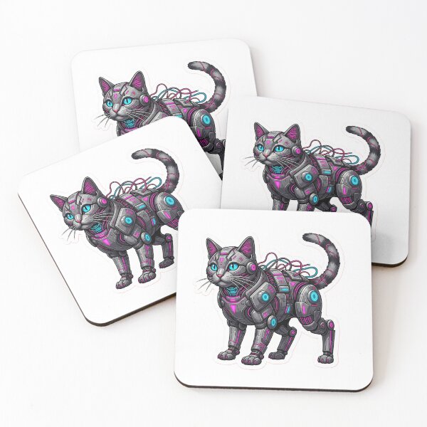 Item preview, Mecha-Cat Unit 734 - Cyberpunk Feline Droid designed and sold by StickyGuys.