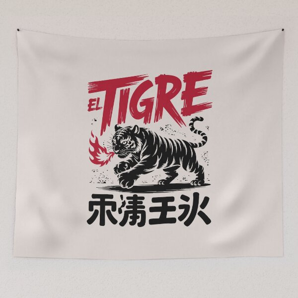 Item preview, El Tigre Black Tiger Manga Boxing Streetwear Graphic Urban Maneki Neko designed and sold by w1ckerman.