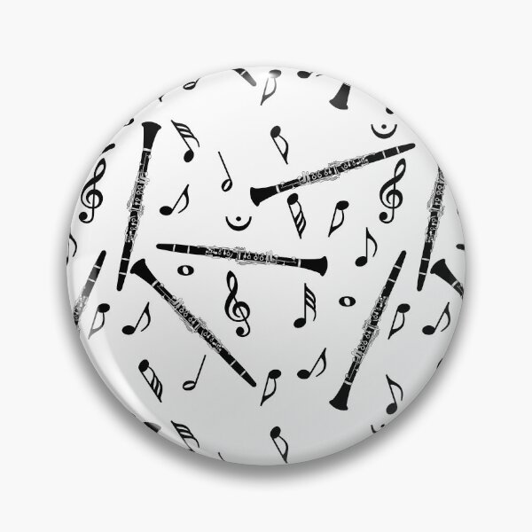Item preview, Black Clarinet Music Note Pattern designed and sold by BartholGraphics.