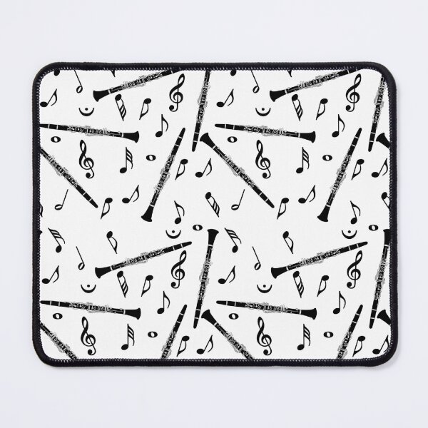 Item preview, Black Clarinet Music Note Pattern designed and sold by BartholGraphics.