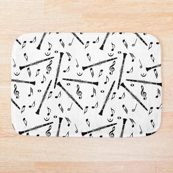 Item preview, Black Clarinet Music Note Pattern designed and sold by BartholGraphics.