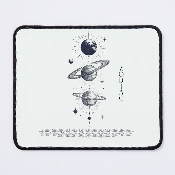 Item preview, Cosmic Planet Alignment – Celestial Line Art Illustration designed and sold by Inkora-Art.