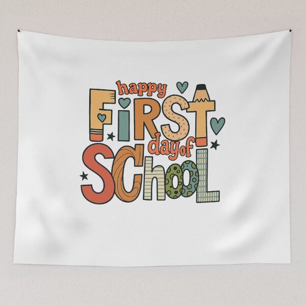Item preview, Happy first day of school retro png｜boy preschool png｜kindergarten pencil｜hello school png｜kindergarten png｜teacher shirt png｜back to school designed and sold by PixelBlooming.