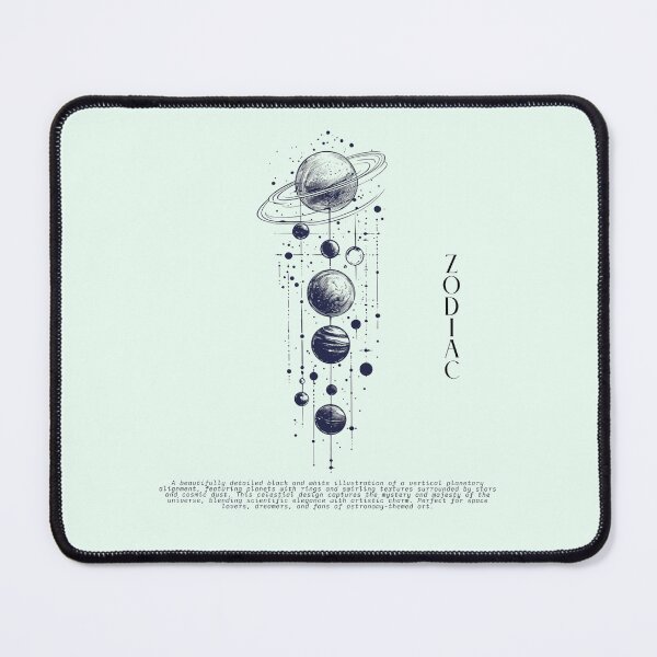 Item preview, Cosmic Planet Alignment – Celestial Line Art Illustration designed and sold by Inkora-Art.