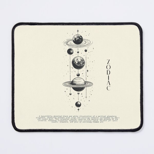Item preview, Cosmic Planet Alignment – Celestial Line Art Illustration designed and sold by Inkora-Art.