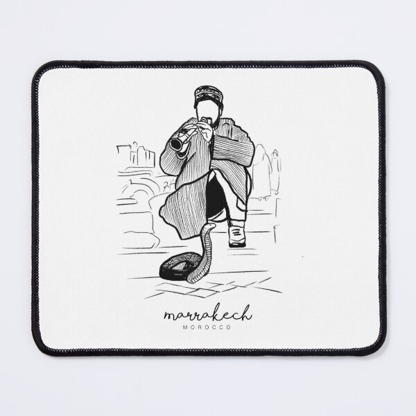 Item preview, Moroccan Street Musician with Snake – Cultural Illustration designed and sold by Tropical Blood.