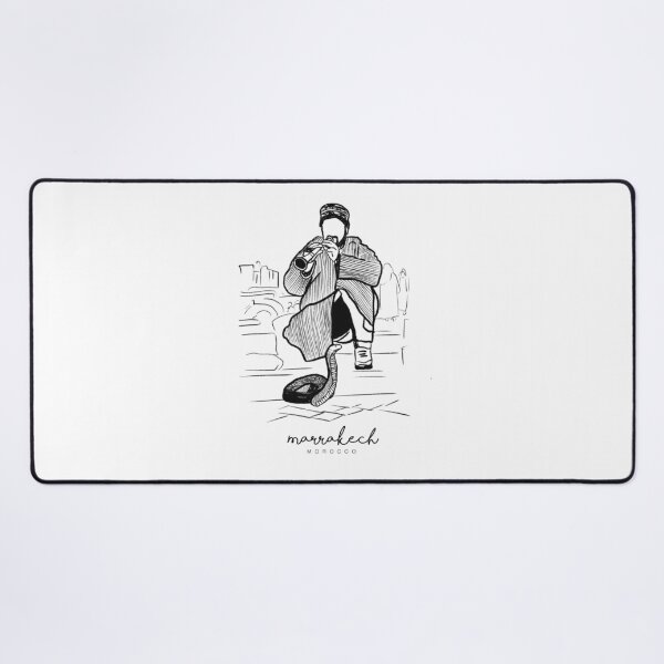 Item preview, Moroccan Street Musician with Snake – Cultural Illustration designed and sold by Tropical Blood.